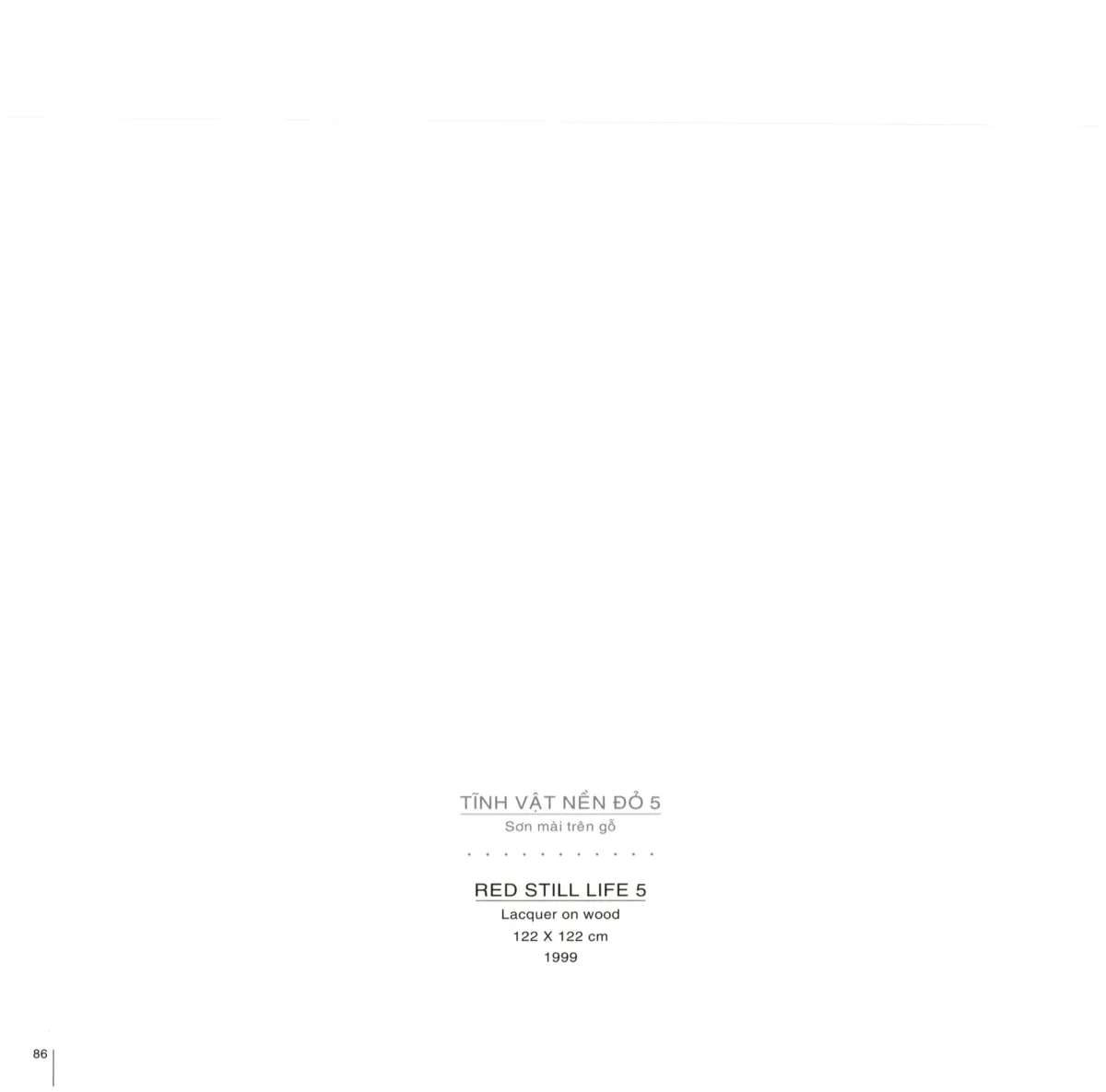 Vietnam Nostalgia monograph — caption typography (Tĩnh Vật Nền Đỏ 5 / Red Still Life 5)